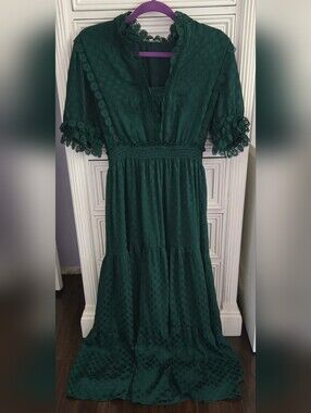 Max Studio Green Short Sleeve Maxi Dress Size M